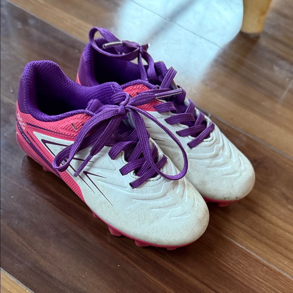 Kids Pink and Purple soccer cleats